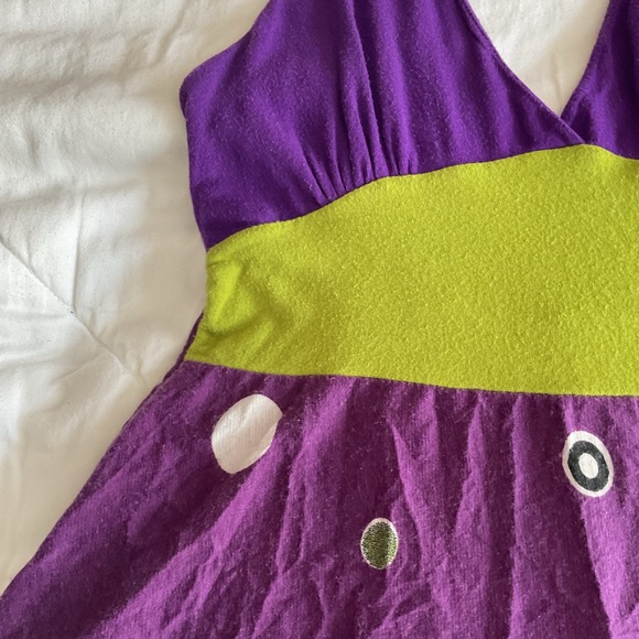 Whimsical Purple and Green Summer Dress - Picture 6 of 9
